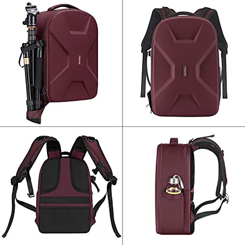 MOSISO Camera Backpack for DSLR, SLR and Mirrorless Cameras, 15 to 16 inch Laptop Compartment, Waterproof Hardshell, Wine Red-4