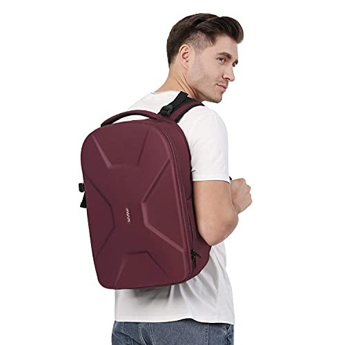 MOSISO Camera Backpack for DSLR, SLR and Mirrorless Cameras, 15 to 16 inch Laptop Compartment, Waterproof Hardshell, Wine Red-5