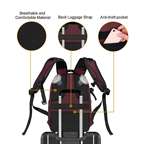 MOSISO Camera Backpack for DSLR, SLR and Mirrorless Cameras, 15 to 16 inch Laptop Compartment, Waterproof Hardshell, Wine Red-6
