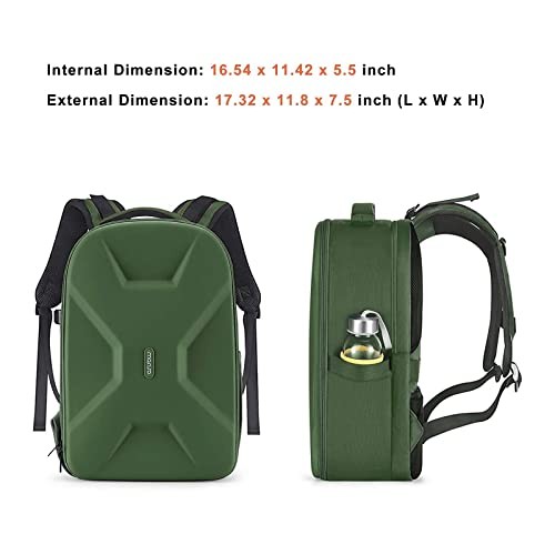 MOSISO Camera Backpack for DSLR, SLR and Mirrorless Cameras, 15 to 16 inch Laptop Compartment, Waterproof Hardshell Case, Army Green-7
