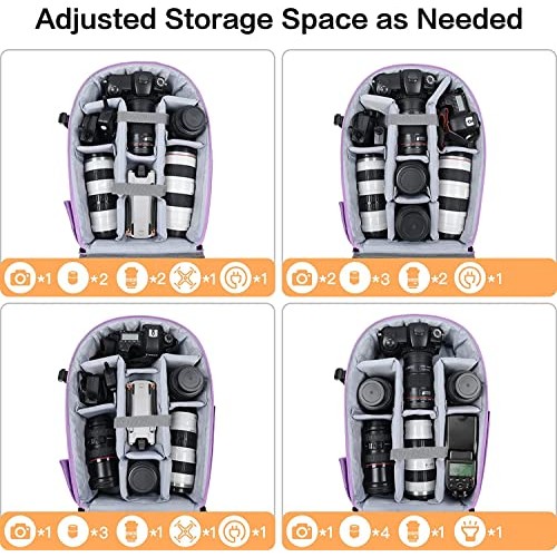MOSISO Purple Camera Backpack for DSLR, SLR and Mirrorless Cameras with Laptop Compartment and Tripod Holder-2