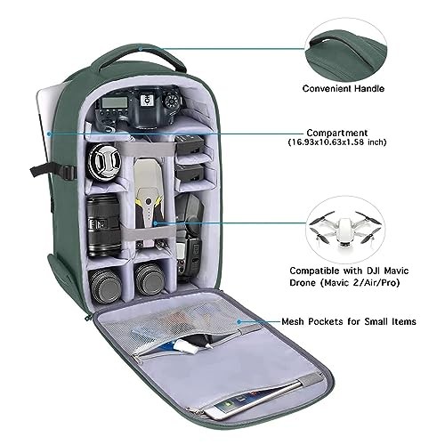MOSISO Camera Backpack DSLR, SLR and Mirrorless Bag with Tripod Holder and Laptop Compartment, Emerald Green-1