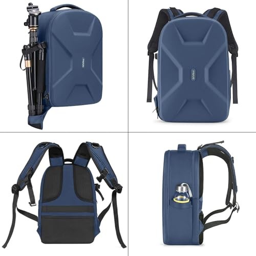 MOSISO Camera Backpack for DSLR, SLR and Mirrorless Cameras, 15 to 16 Inch Waterproof Hardshell Case with Tripod Holder and Laptop Compartment, Steel Blue-4