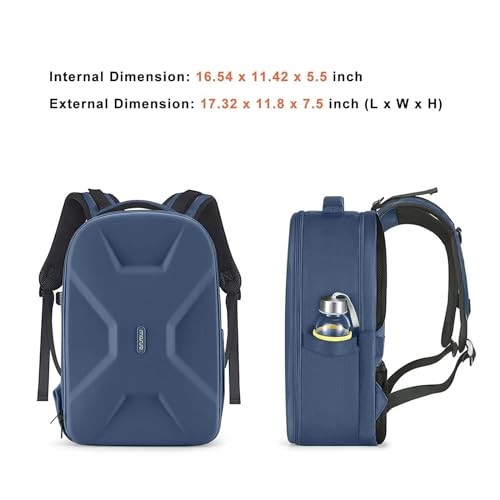 MOSISO Camera Backpack for DSLR, SLR and Mirrorless Cameras, 15 to 16 Inch Waterproof Hardshell Case with Tripod Holder and Laptop Compartment, Steel Blue-6