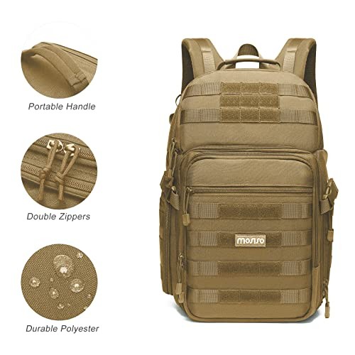 MOSISO Khaki Camera Backpack with Tripod Holder and 15-16 inch Laptop Compartment-1
