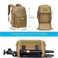 MOSISO Khaki Camera Backpack with Tripod Holder and 15-16 inch Laptop Compartment