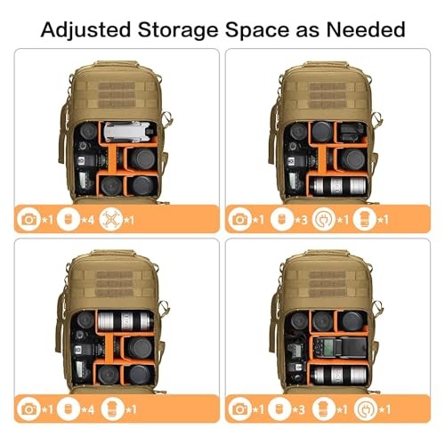 MOSISO Khaki Camera Backpack with Tripod Holder and 15-16 inch Laptop Compartment-6