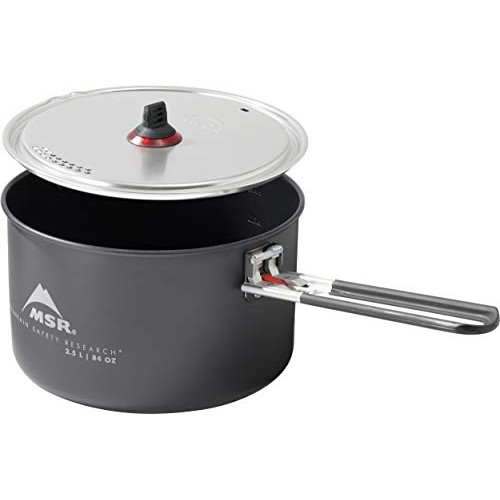MSR Ceramic Nonstick 2.5-Litre Camping Pot with Fusion Coating, Black