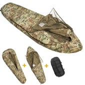 MT Rifleman Sleeping System, Multicam, modular Defence 4 and Tropen mummy sleeping bags with bivy cover and compression sack
