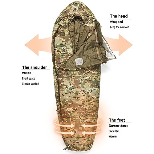MT Rifleman Sleeping System, Multicam, modular Defence 4 and Tropen mummy sleeping bags with bivy cover and compression sack-3