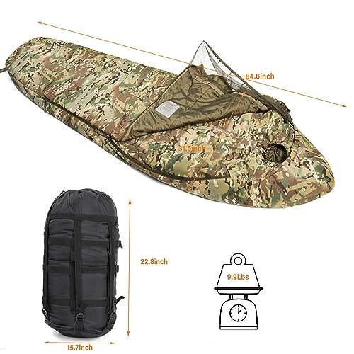 MT Rifleman Sleeping System, Multicam, modular Defence 4 and Tropen mummy sleeping bags with bivy cover and compression sack-4