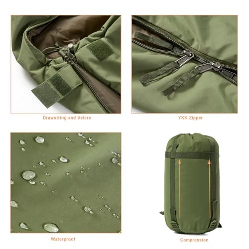 MT Defence 4 and Tropen Patrol mummy sleeping bag system with bivy cover and compression sack, size L, camouflage-3