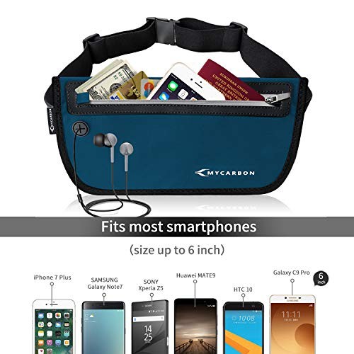 MYCARBON RFID Travel Money Belt Hidden Under Clothes, Blue-1