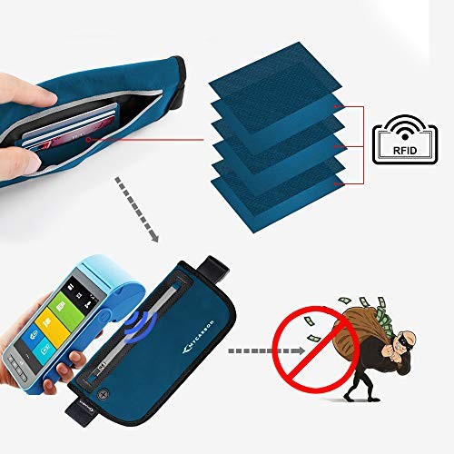 MYCARBON RFID Travel Money Belt Hidden Under Clothes, Blue-4