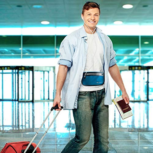 MYCARBON RFID Travel Money Belt Hidden Under Clothes, Blue-7