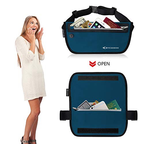 MYCARBON RFID Travel Money Belt Hidden Under Clothes, Blue-8