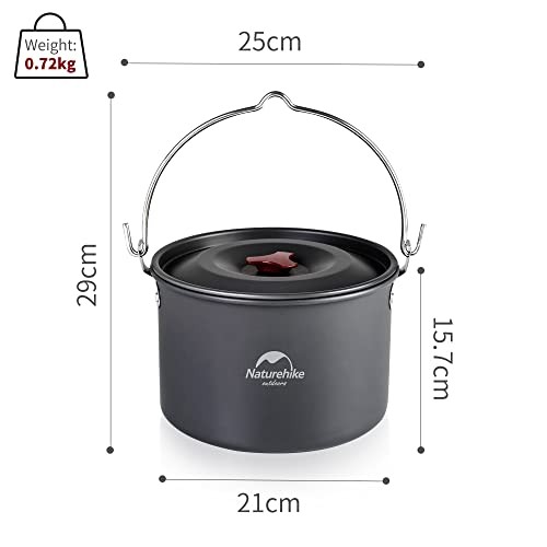 Naturehike Camping Soup Pot with Lid, Grey 4L-1