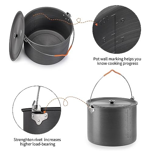 Naturehike Grey 10L Camping Stockpot with Lid-2