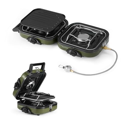 Naturehike Folding 2-Burner Camping Gas Stove, Black - Standard