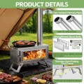 NBYTLT Collapsible Camping Tent Wood Stove with 8 Chimney, Carry Bag and Ash Grate