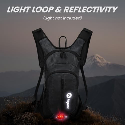 Nepest Hydration Pack Backpack with 2L Water Bladder, Black-1