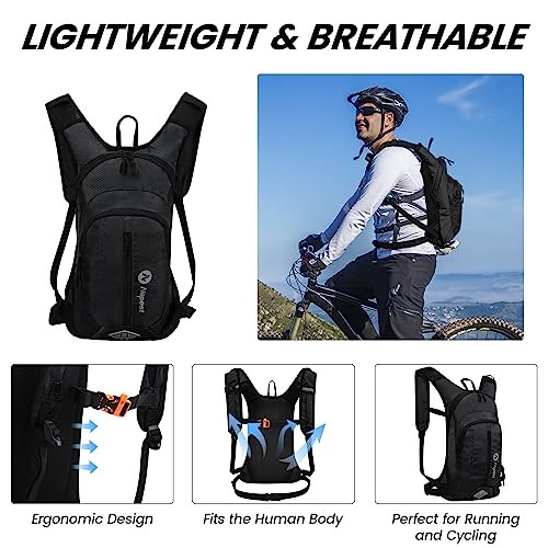 Nepest Hydration Pack Backpack with 2L Water Bladder, Black-6