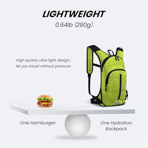 Nepest Hydration Pack Backpack with 2L Water Bladder, Lightweight Hydration Backpack, Green-5