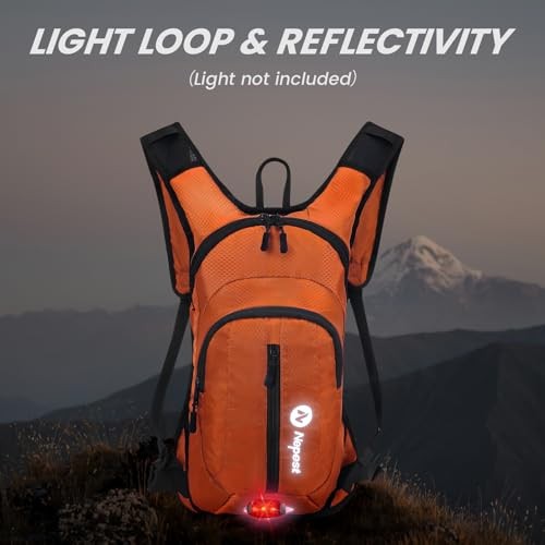 Nepest Hydration Pack Backpack with 2L Water Bladder, Lightweight Water Backpack, Orange-3