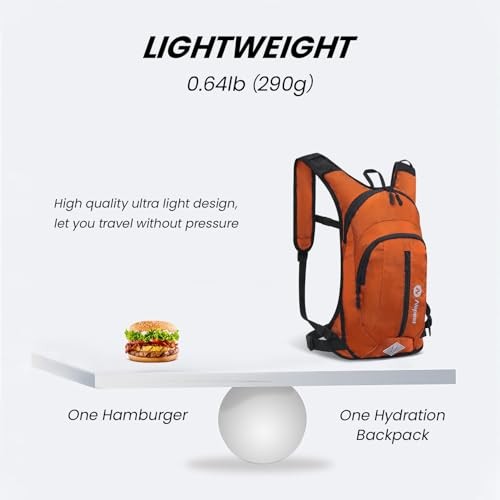 Nepest Hydration Pack Backpack with 2L Water Bladder, Lightweight Water Backpack, Orange-6