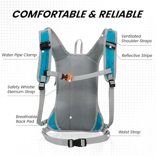 Nepest Hydration Pack Backpack with 2L Water Bladder, Lightweight Water Backpack, Teal-2