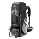 Night Cat 70L Hiking Backpack Rucksack, Black, with Rain Cover
