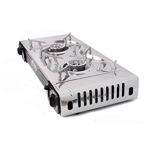 NJ The right choice SG-2 Camping Gas Stove, Double Burner Butane Cooker with Auto Ignition, Stainless Steel and Carry Case-7