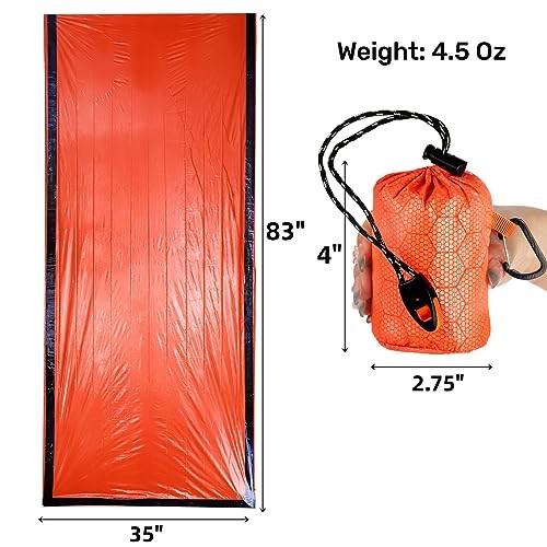 Noamus 6 Pack Emergency Survival Sleeping Bags with Whistle-1