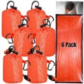 Noamus 6 Pack Emergency Survival Sleeping Bags with Whistle