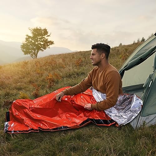 Noamus 6 Pack Emergency Survival Sleeping Bags with Whistle-3