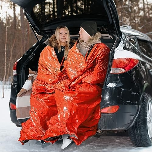 Noamus 6 Pack Emergency Survival Sleeping Bags with Whistle-4