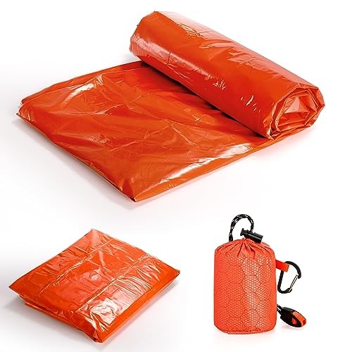 Noamus 6 Pack Emergency Survival Sleeping Bags with Whistle-5