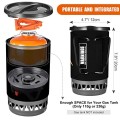 Odoland 1.4L Camping Cooking Gas System, Black, Stove + Tank Bracket