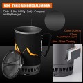Odoland 1.4L Camping Cooking Gas System, Black, Stove + Tank Bracket