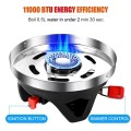 Odoland 1.4L Camping Cooking Gas System, Black, Stove + Tank Bracket