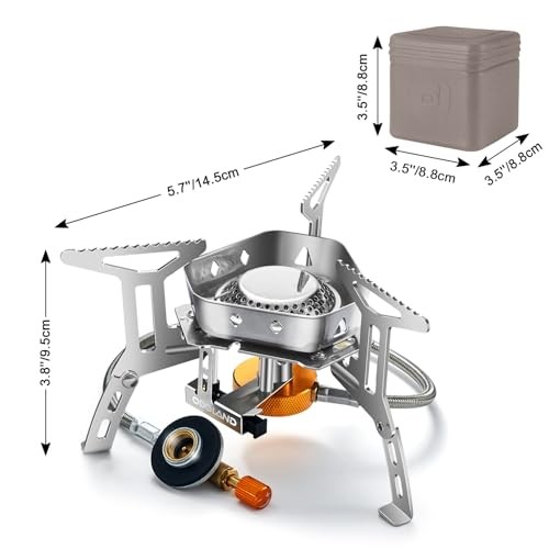 Odoland 3500W Windproof Camping Gas Stove, Grey-1
