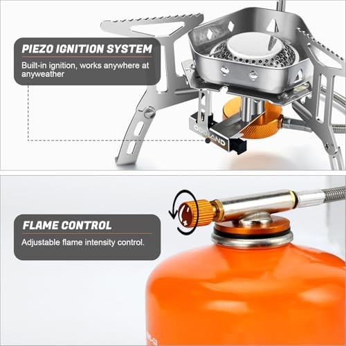 Odoland 3500W Windproof Camping Gas Stove, Grey-3