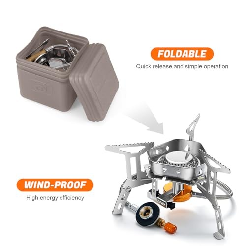 Odoland 3500W Windproof Camping Gas Stove, Grey-6