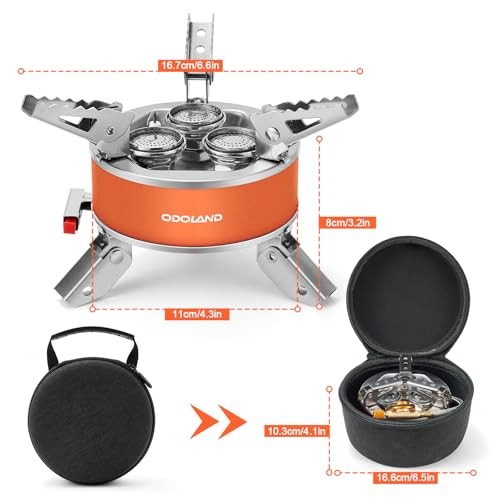 Odoland 4000W windproof adjustable camping stove with EVA box-5