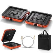 Odoland Portable 2 Burner Camping Stove, 4400W Foldable Gas Stove