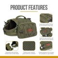OneTigris Dog Pack Backpack Saddle Bag for Medium and Large Dogs, Ranger Green