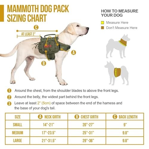 OneTigris Dog Pack Backpack Saddle Bag for Medium and Large Dogs, Ranger Green-3