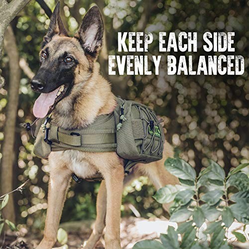 OneTigris Dog Pack Backpack Saddle Bag for Medium and Large Dogs, Ranger Green-5