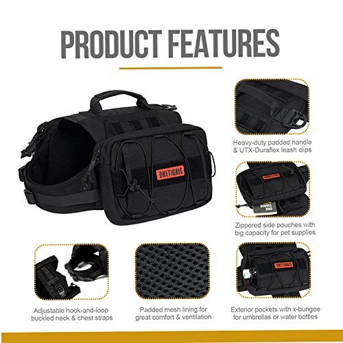OneTigris Mammoth 2.0 Dog Backpack, Black, L-2