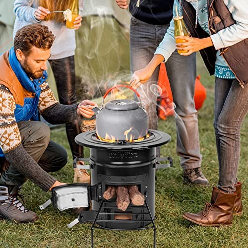 onlyfire Black Rocket Stove Portable Wood-Burning Camp Stove-5